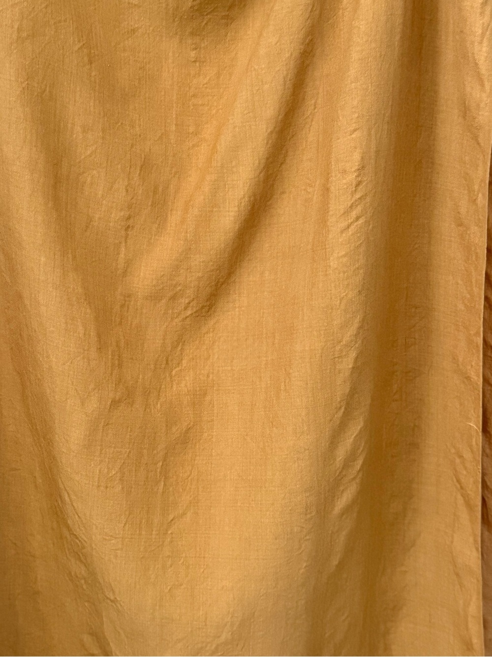 Muted Gold Long Silk Scarf or Wrap with Stripes and Fringe at Ends - Picture 2 of 6